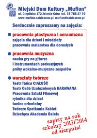 MDK Muflon zaprasza na zajęcia. Ruszyły zapisy